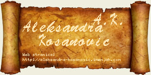 Aleksandra Kosanović vizit kartica